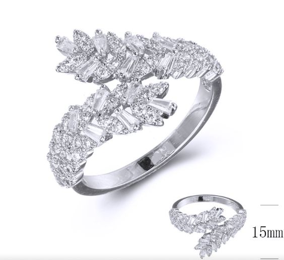SJ36575, Ladies' Moissanite Ring, S925, Rhodium Plated, White, 2.59g