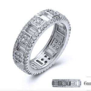 SJ34111, Ladies' Moissanite Ring, S925, Rhodium Plated, White, 4.47g