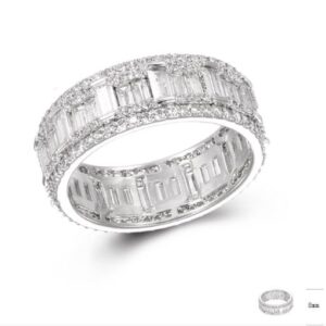SJ43450, Ladies' Moissanite Ring, S925, Rhodium Plated, White, 5.95g