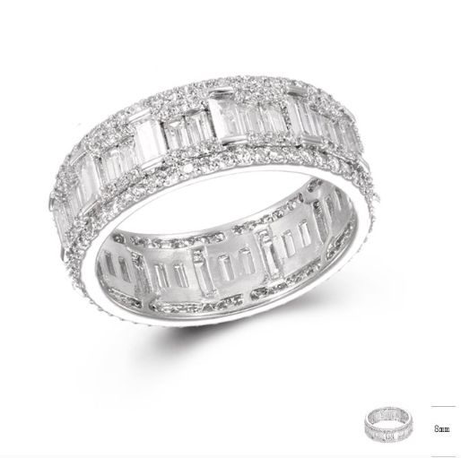 SJ43450, Ladies' Moissanite Ring, S925, Rhodium Plated, White, 5.95g