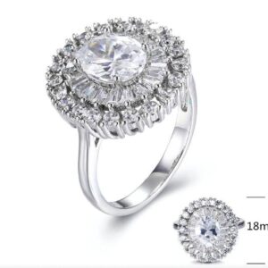 SJ29979, Ladies' Moissanite Ring, S925, Rhodium Plated, White, 5.94g