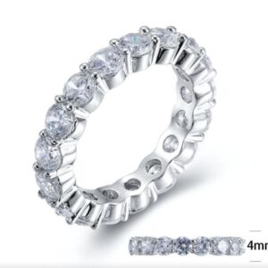 SJ24467, Ladies' Moissanite Ring, S925, Rhodium Plated, White, 5.1g