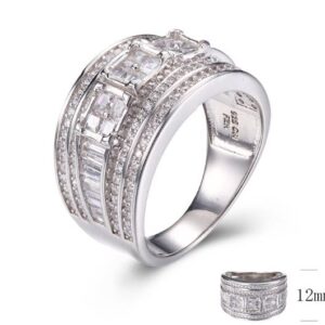 SJ29435, Ladies' Moissanite Ring, S925, Rhodium Plated, White, 6.91g