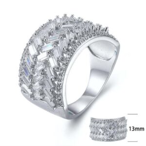 SJ26998, Ladies' Moissanite Ring, S925, Rhodium Plated, White, 6.66g