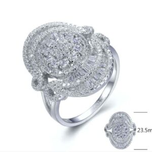 SJ27628, Ladies' Moissanite Ring, S925, Rhodium Plated, White, 6.82g