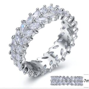 SJ23911, Ladies' Moissanite Ring, S925, Rhodium Plated, White, 4.45g