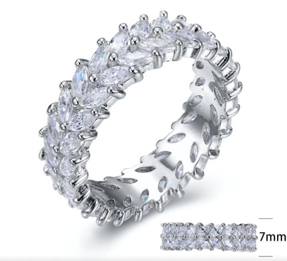 SJ23911, Ladies' Moissanite Ring, S925, Rhodium Plated, White, 4.45g