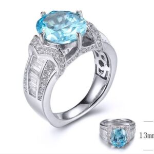 SJ31414, Ladies' Moissanite Ring, S925, Rhodium Plated, White, 8.92g