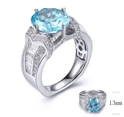 SJ31414, Ladies' Moissanite Ring, S925, Rhodium Plated, White, 8.92g