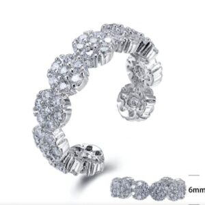 SJ24295, Ladies' Moissanite Ring, S925, Rhodium Plated, White, 4.19g