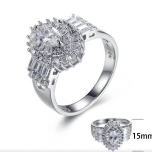 SJ27604, Ladies' Moissanite Ring, S925, Rhodium Plated, White, 5.26g