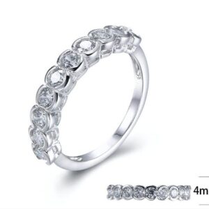 SJ25998, Ladies' Moissanite Ring, S925, Rhodium Plated, White, 2.49g