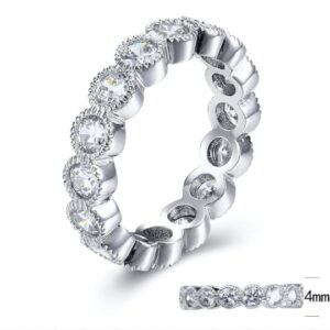 SJ30416, Ladies' Moissanite Ring, S925, Rhodium Plated, White, 4.31g