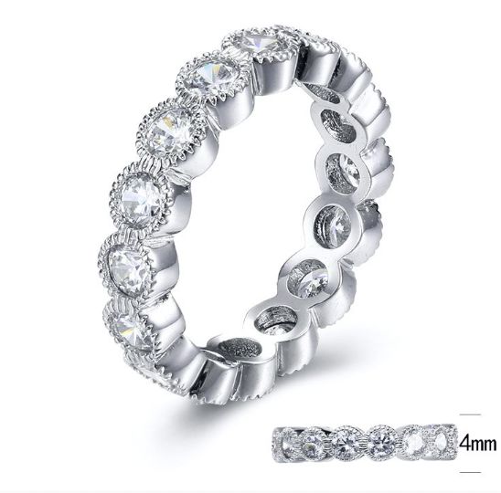 SJ30416, Ladies' Moissanite Ring, S925, Rhodium Plated, White, 4.31g
