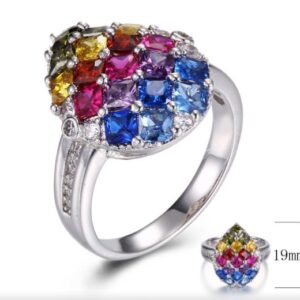 SJ30371, Ladies' Moissanite Ring, S925, Rhodium Plated, White, 5.33g