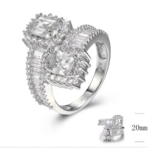 SJ29412, Ladies' Moissanite Ring, S925, Rhodium Plated, White, 6.84g
