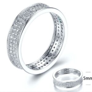 SJ28702, Ladies' Moissanite Ring, S925, Rhodium Plated, White, 2.79g