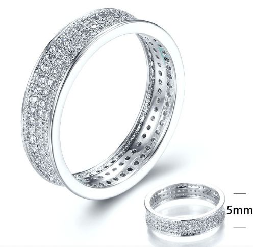 SJ28702, Ladies' Moissanite Ring, S925, Rhodium Plated, White, 2.79g