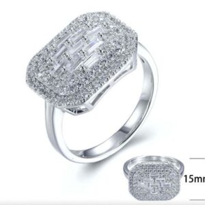SJ27663, Ladies' Moissanite Ring, S925, Rhodium Plated, White, 4.6g