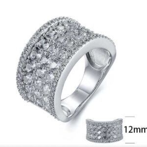 SJ23244, Ladies' Moissanite Ring, S925, Rhodium Plated, White, 8.35g