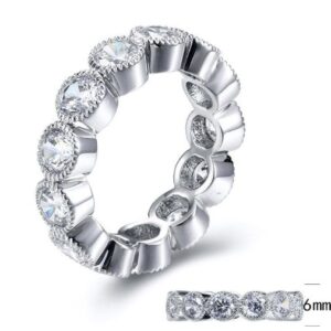 SJ30418, Ladies' Moissanite Ring, S925, Rhodium Plated, White, 5.51g
