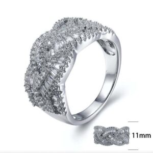 SJ26993, Ladies' Moissanite Ring, S925, Rhodium Plated, White, 5g