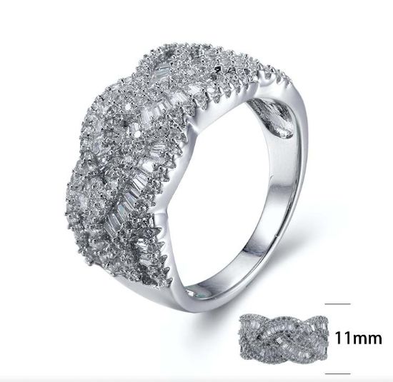 SJ26993, Ladies' Moissanite Ring, S925, Rhodium Plated, White, 5g