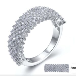 SJ24039, Ladies' Moissanite Ring, S925, Rhodium Plated, White, 4.88g