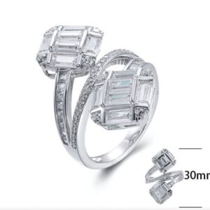SJ26125, Ladies' Moissanite Ring, S925, Rhodium Plated, White, 7.05g