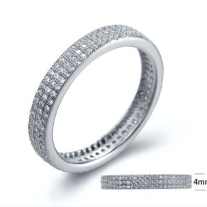SJ13646, Ladies' Moissanite Ring, S925, Rhodium Plated, White, 2.41g