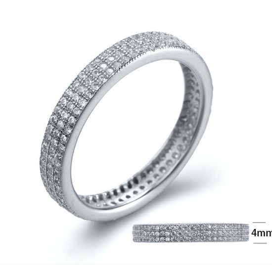 SJ13646, Ladies' Moissanite Ring, S925, Rhodium Plated, White, 2.41g