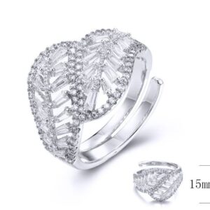 SJ34017, Ladies' Moissanite Ring, S925, Rhodium Plated, White, 3.3g