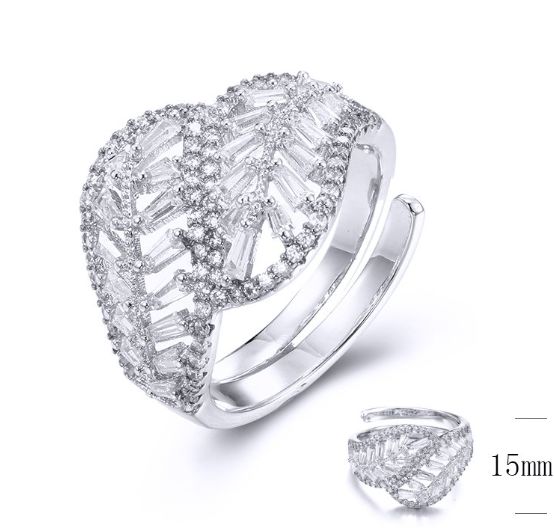 SJ34017, Ladies' Moissanite Ring, S925, Rhodium Plated, White, 3.3g