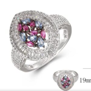 SJ36520, Ladies' Moissanite Ring, S925, Rhodium Plated, White, 4.1g