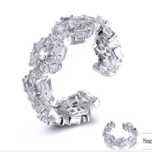 SJ32131, Ladies' Moissanite Ring, S925, Rhodium Plated, White, 4.34g