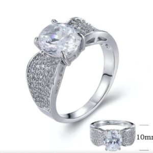SJ26386, Ladies' Moissanite Ring, S925, Rhodium Plated, White, 4.7g
