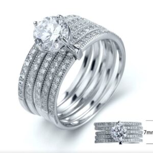 SJ13486, Ladies' Moissanite Ring, S925, Rhodium Plated, White, 5.58g