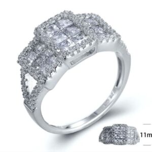 SJ24797, Ladies' Moissanite Ring, S925, Rhodium Plated, White, 4.76g
