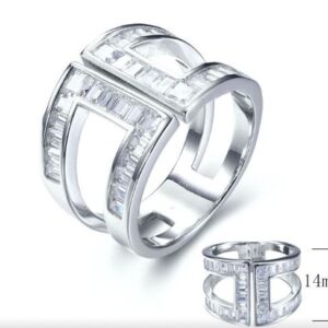 SJ28778, Ladies' Moissanite Ring, S925, Rhodium Plated, White, 4.79g