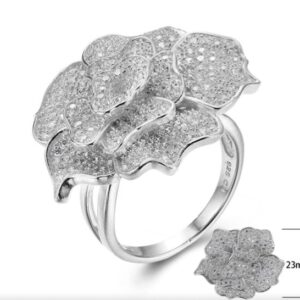 SJ25315, Ladies' Moissanite Ring, S925, Rhodium Plated, White, 9.59g