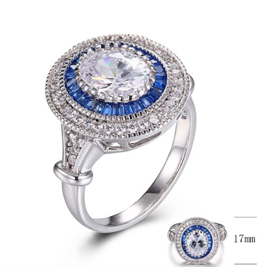 SJ30881, Ladies' Moissanite Ring, S925, Rhodium Plated, White, 5.68g