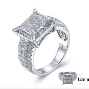 SJ26836, Ladies' Moissanite Ring, S925, Rhodium Plated, White, 7.42g
