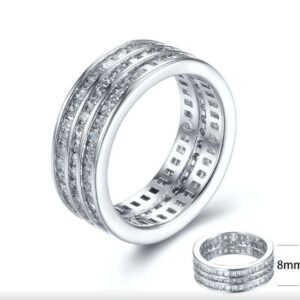 SJ28705, Ladies' Moissanite Ring, S925, Rhodium Plated, White, 5.98g