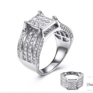 SJ28785, Ladies' Moissanite Ring, S925, Rhodium Plated, White, 7.89g