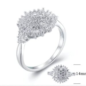 SJ26423, Ladies' Moissanite Ring, S925, Rhodium Plated, White, 4.01g