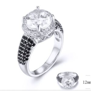 SJ31898, Ladies' Moissanite Ring, S925, Rhodium Plated, White, 6.23g