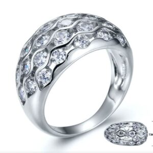 SJ24602, Ladies' Moissanite Ring, S925, Rhodium Plated, White, 5.32g