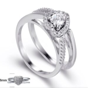 SJ23091, Ladies' Moissanite Ring, S925, Rhodium Plated, White, 4.19g