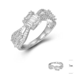 SJ45279, Ladies' Moissanite Ring, S925, Rhodium Plated, White, 3.57g