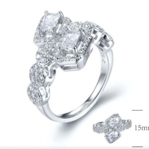 SJ27394, Ladies' Moissanite Ring, S925, Rhodium Plated, White, 4.24g